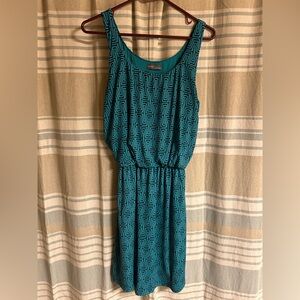 Market & Spruce Teal Geometric Midi Dress